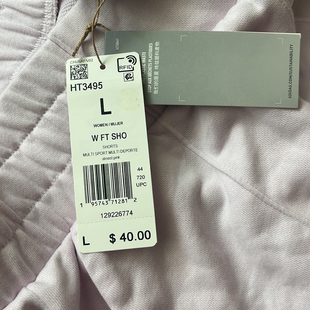 Adidas hyper glam French Terry lounge SET. Womens Large. Shorts are new with tag - Picture 10 of 14